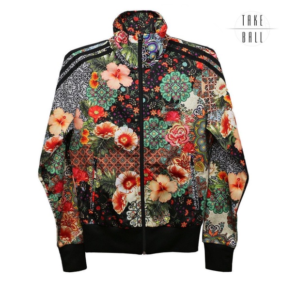 Adika Jackets & Blazers - ADIDAS floral Jardim Agharta FARM Firebird track zip jacket S